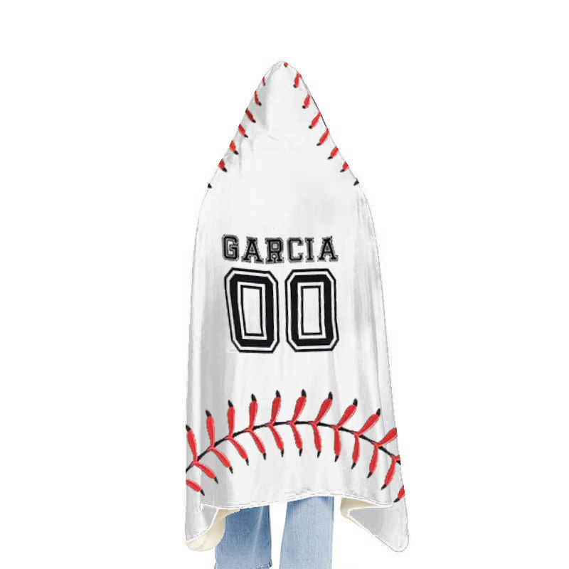 Personalized Baseball Hooded Blanket, Add your name and number